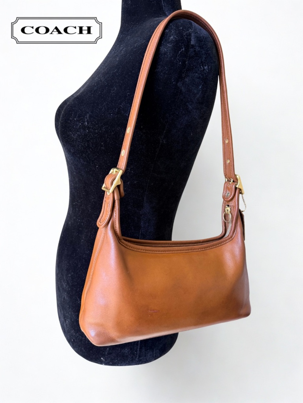 Vintage COACH Ergo Small Zip Hobo 9059 - Deep British Tan - USA Made w/ Dust Bag